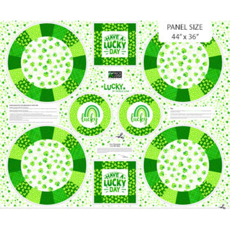 Lucky Placemat Panel 36" Patrick Lose Northcott Cotton Fabric