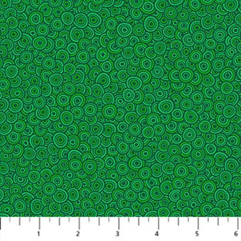 Lucky Swirly Circle Emerald Isle Green Patrick Lose Northcott Cotton Fabric