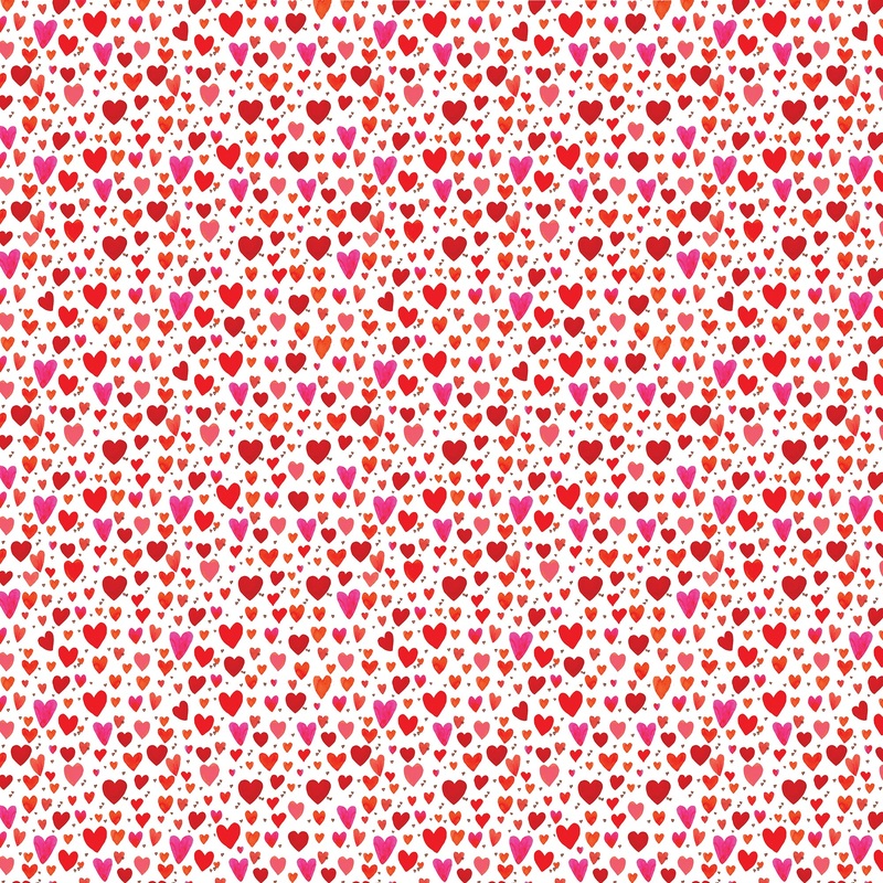 Purr-fect Cats 10336-23 Playful Hearts Pink/White