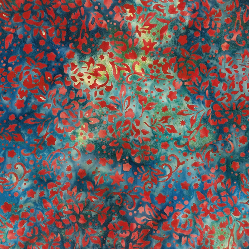 Garden Spirit Batik 83183-48 Denim Swirled Stencil