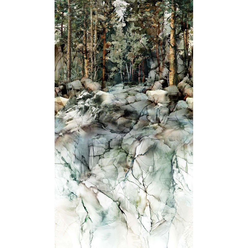Lone Wolf DP27182-66 Teal Multi Scenic Border