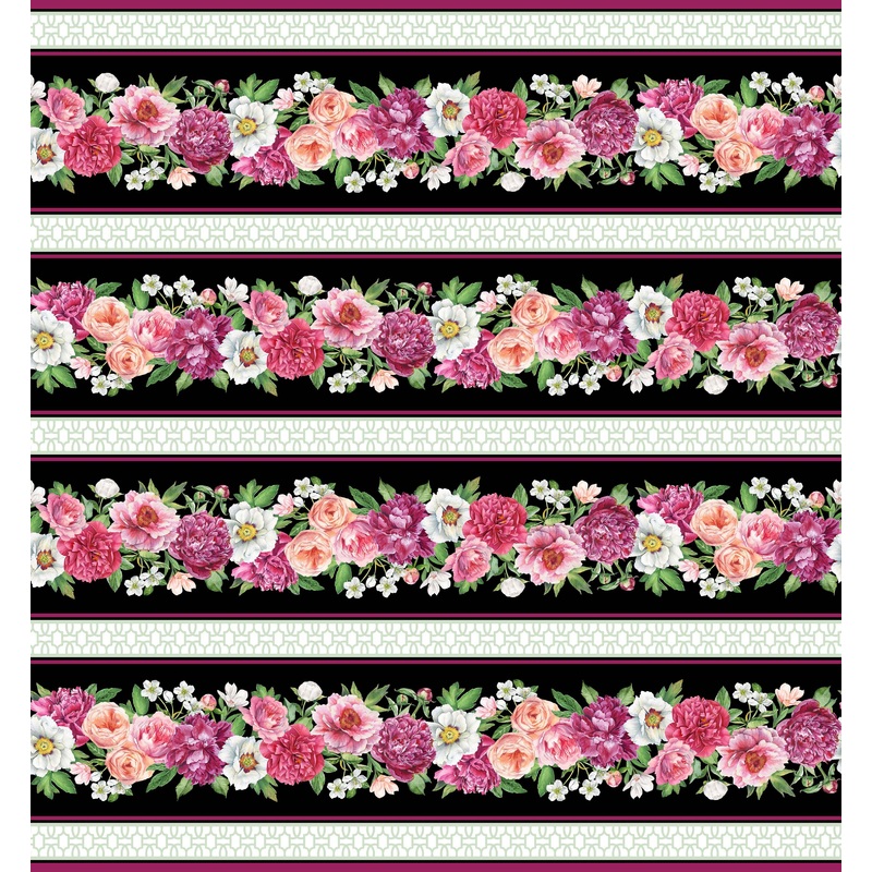 Blush SP25616-99 Border Stripe Black Multi