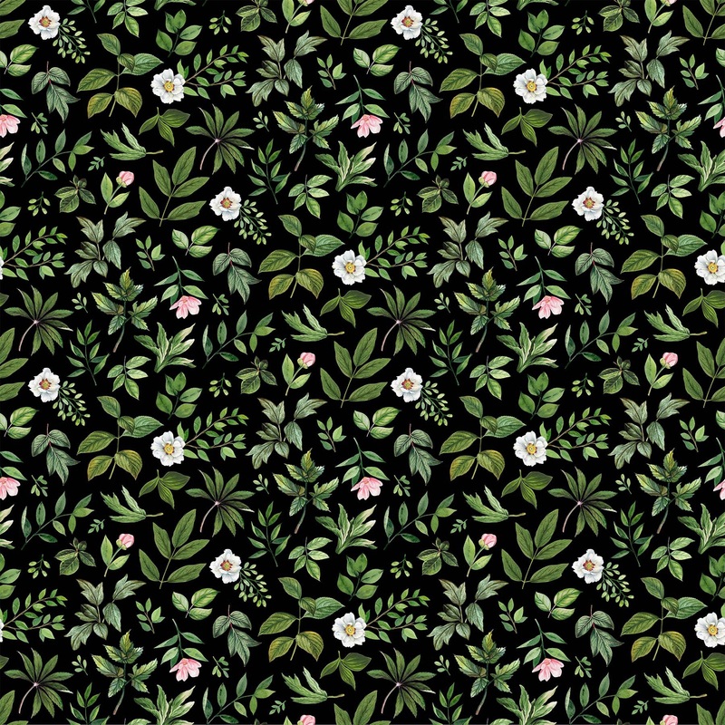 Blush SP25621-99 Leaf Toss Black Green