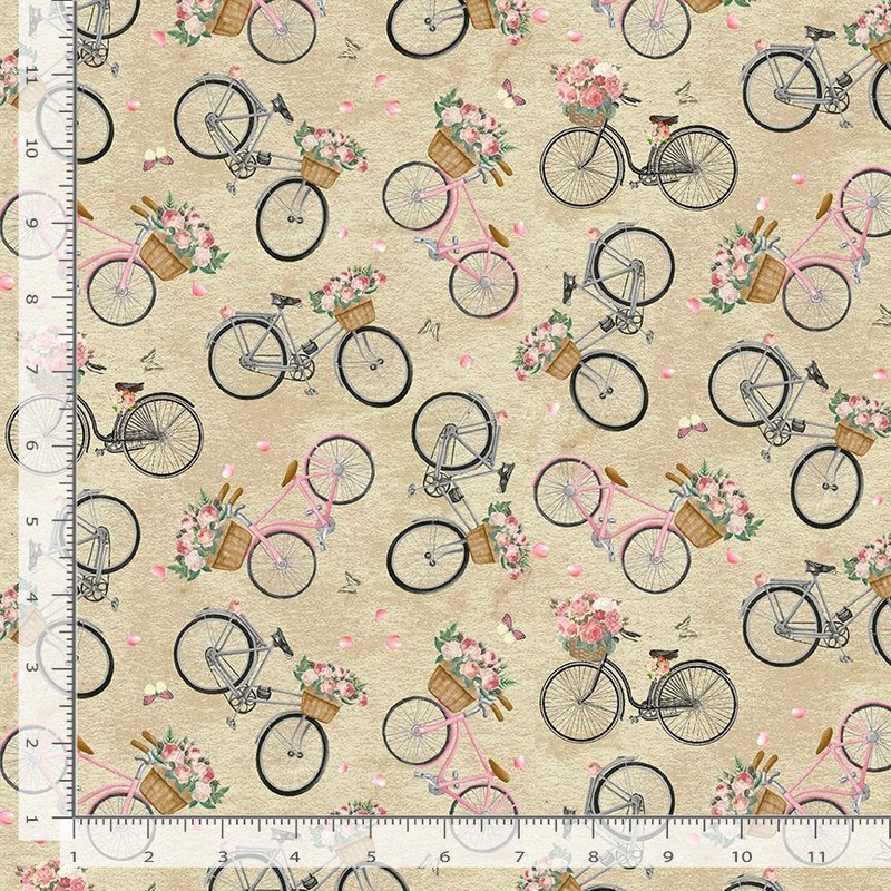 Jardin ROSE-CD2567 TAUPE French Floral Bike