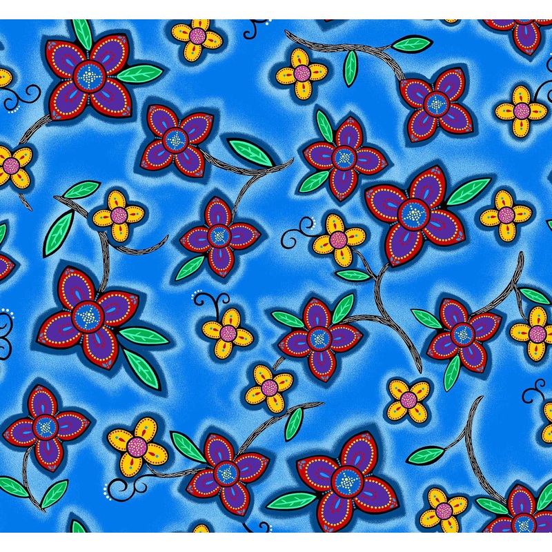 Keep Us Together LG-0006M Blue Flowers Metallic