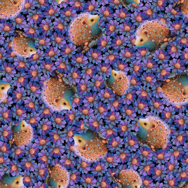 Night Garden 3551-55 Purple Hedgehogs