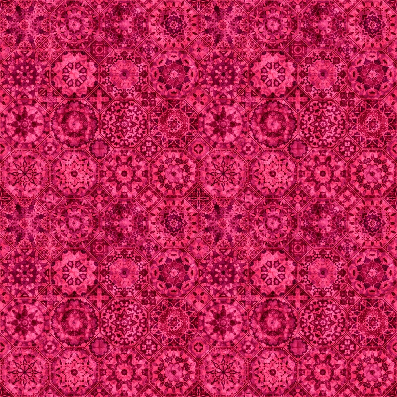 Quilt Room Kitties 30382-P Strawberry Packed Medallion