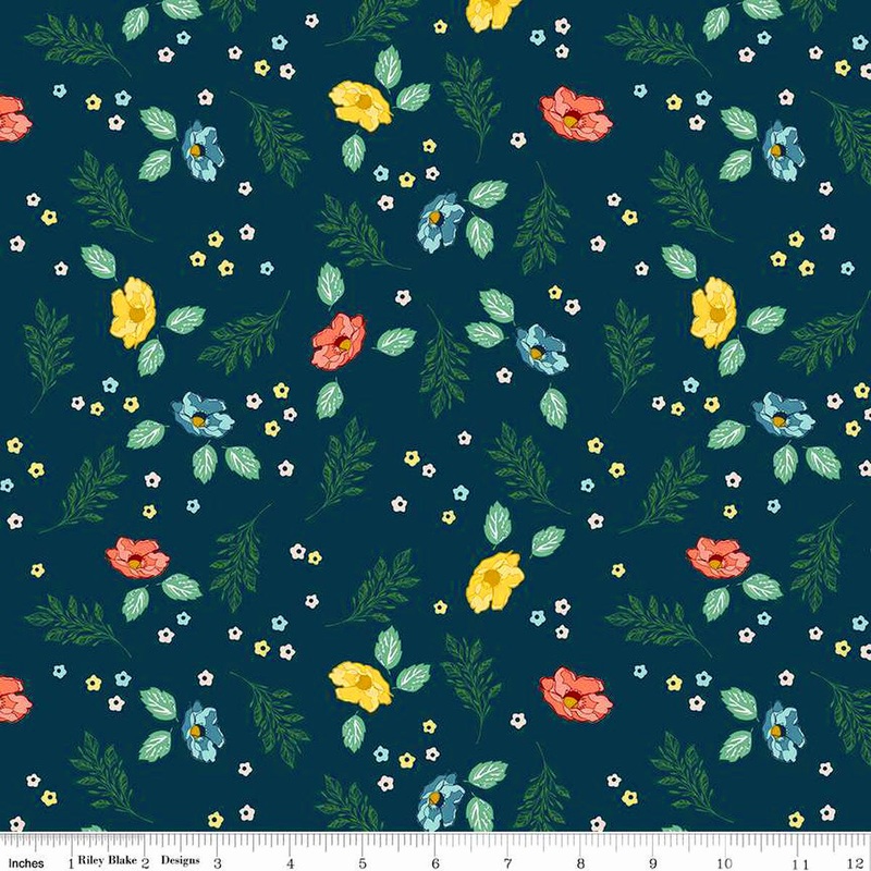 Melody C15142-COLONIAL Colonial Blue Flower Fields