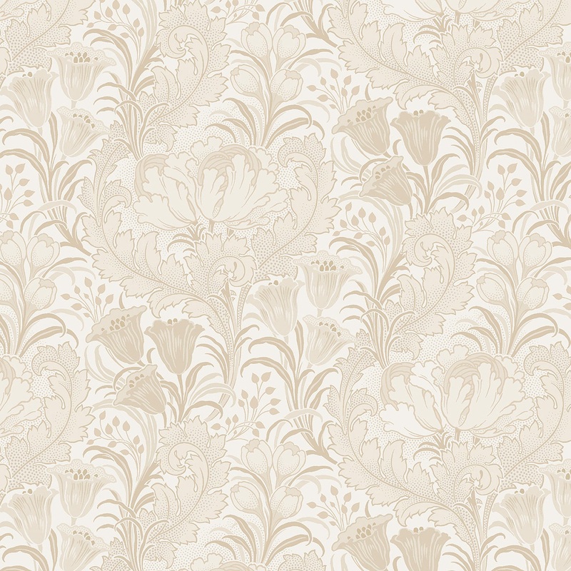 Nouveau 108" R361068D-CREAM Floral with Acanthus Leaves