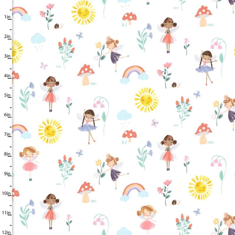 Pixie Dust Flannel 22184-WHT-FLN-D Pixie Pals