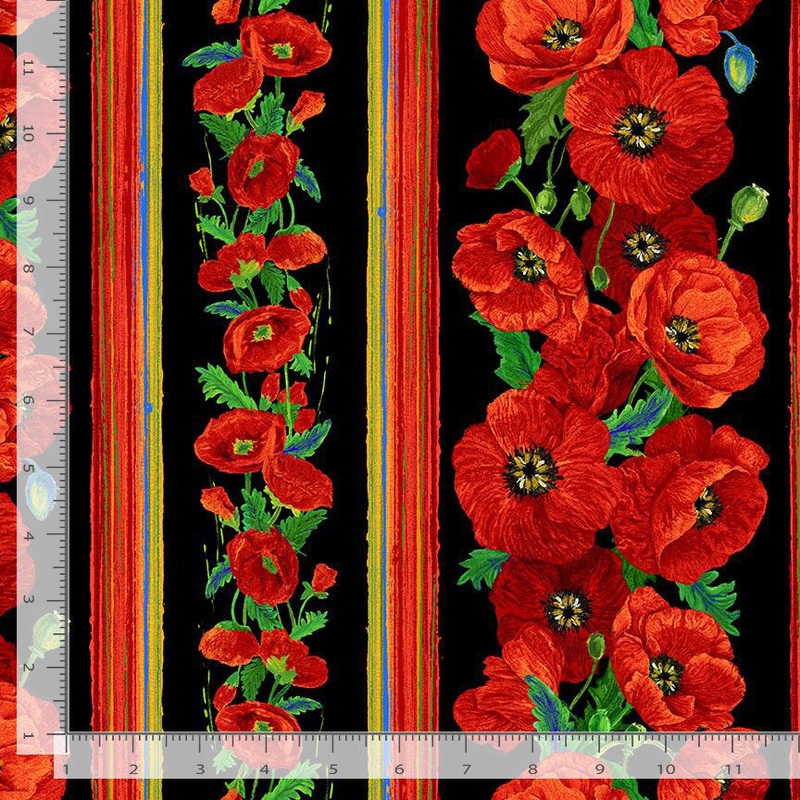 Poppy Dreams POPPY-CD3222 BLACK Poppy 11 Inch Stripe