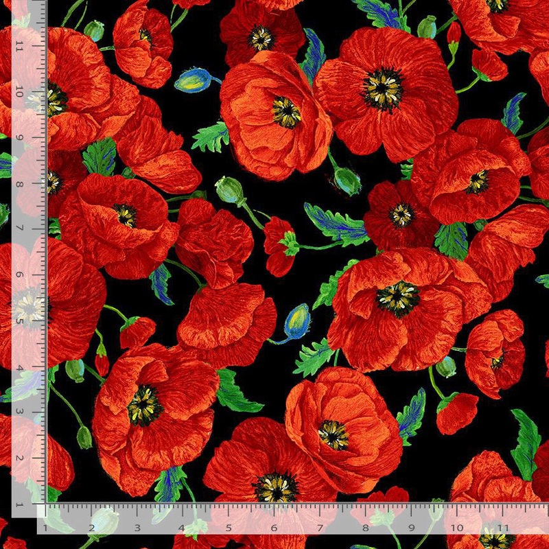 Poppy Dreams POPPY-CD3223 BLACK Poppy Bouquet
