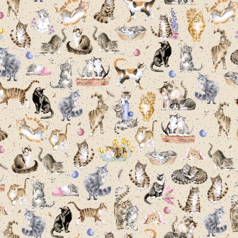 Whiskers & Paws MAS10414-E Directional Cats Cream
