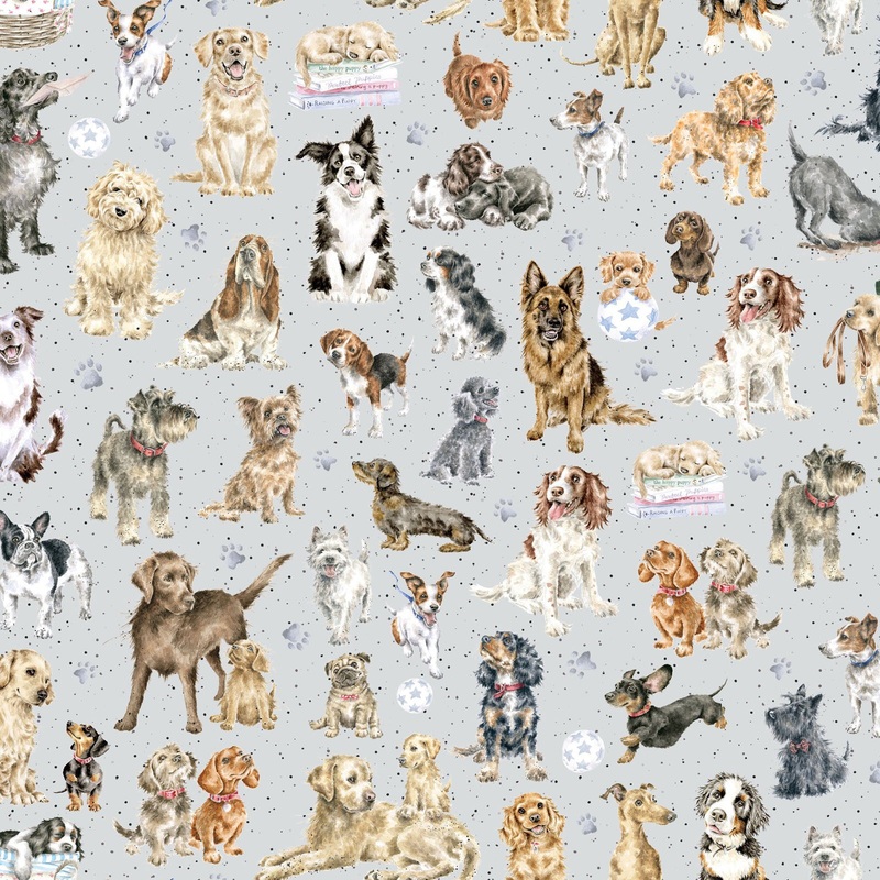 Whiskers & Paws MAS10415-K Directional Dogs Grey