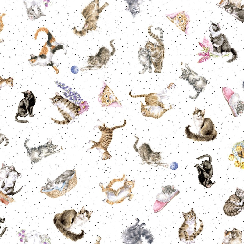 Whiskers & Paws MAS10416-W Tossed Cats White