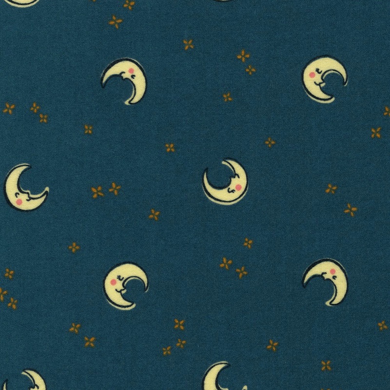 Cozy Cotton Flannel - Over the Moon SRKF-21892-77 Blueberry