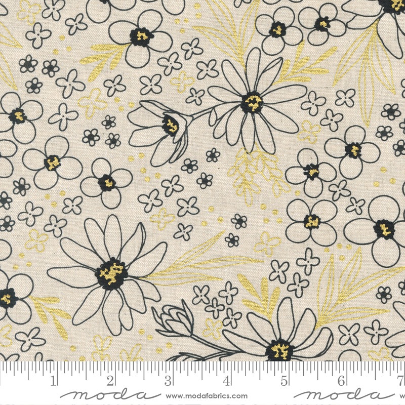 Gilded Mochi Linen 11531-21LM Paper Gold 70% Cotton 30% Linen
