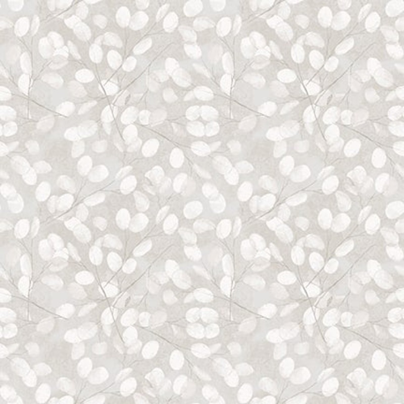 Purely Neutral 3517-90 Grey Textured Leaves